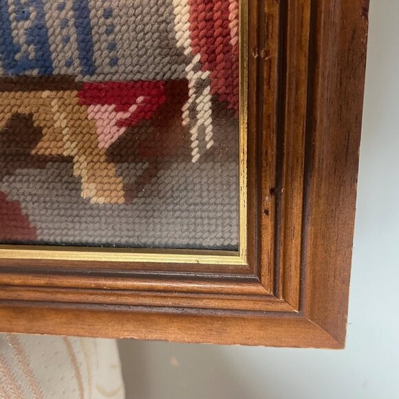 Vtg Needlepoint Last Supper (Leonardo da Vinci) Framed-Hand crafted-Penelope S35 - Picture 5 of 10